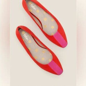 Boden Frieda Flats Red Pink Square Toe Size EU 41 US 11